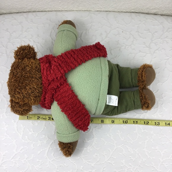 Vintage Hallmark Card Plush Brown Teddy Bear Cristmas Mery Red Scarf 13”… - Picture 2 of 9